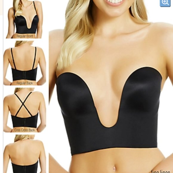 Fine Lines Other - FINE LINES New Refined Plunge Bustier Bra RL029A 32B Black